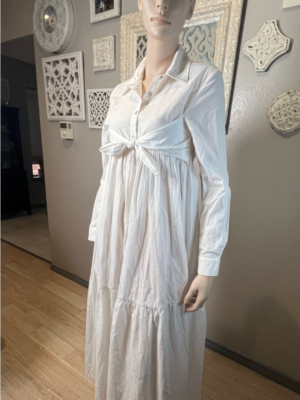 Mara Hoffman White Tie-Front Maxi Dress - Picture 6 of 10